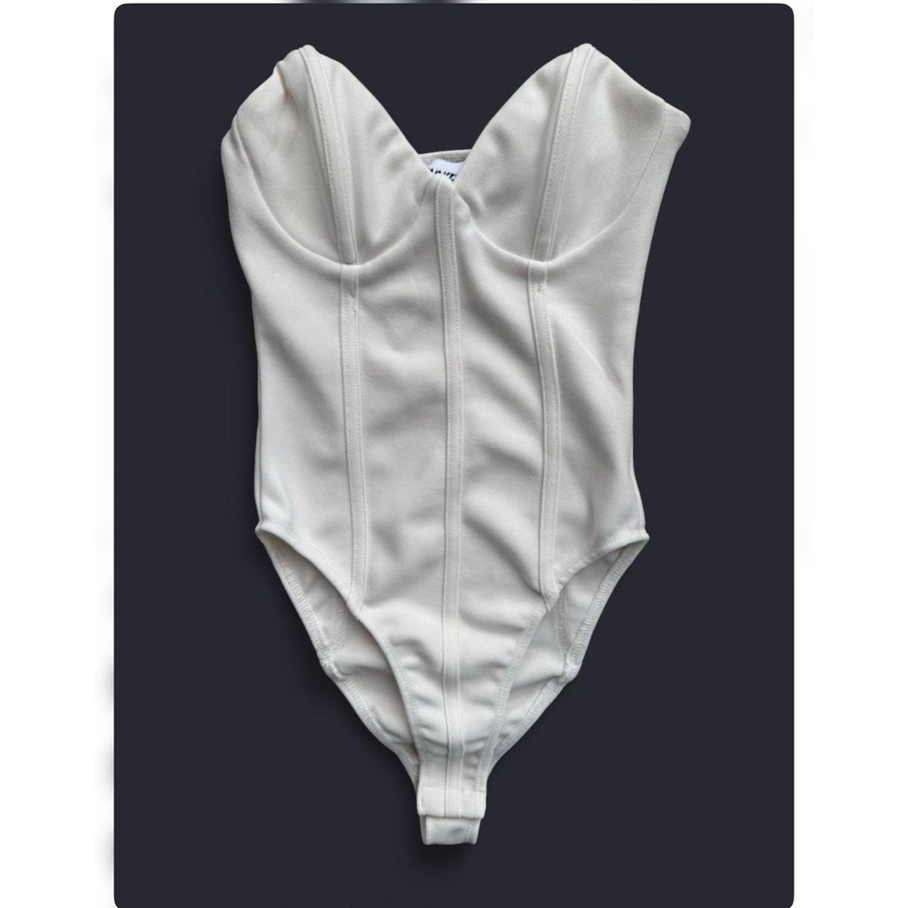 Princess Polly Women's White Corset Style Strapless Bodysuit Side Zipper Size 2